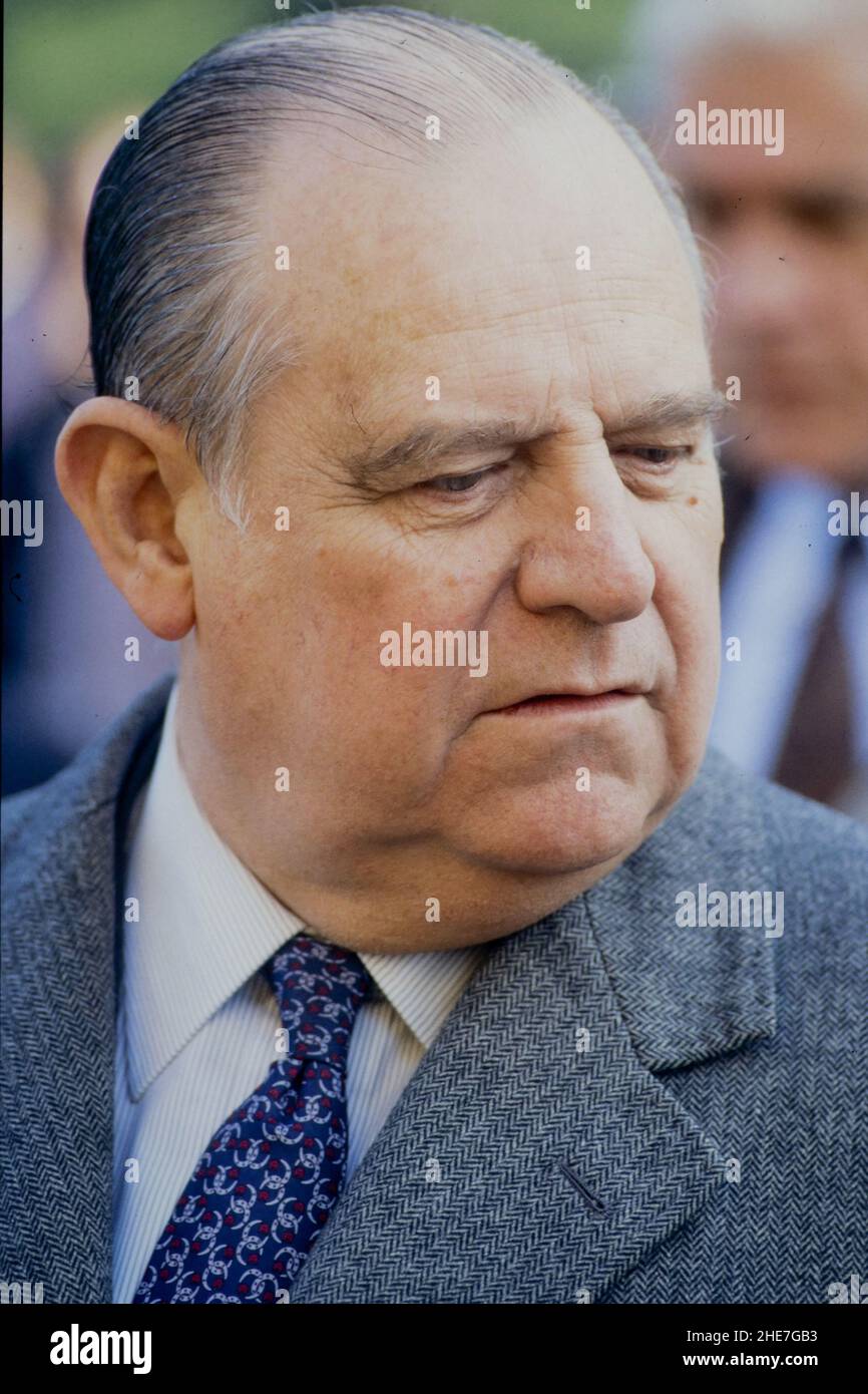 Archiv 90ies: Raymond Barre besucht die Bürgermeister des Rhone-Departements (AMF69), Lyon, Frankreich, 1993 Stockfoto