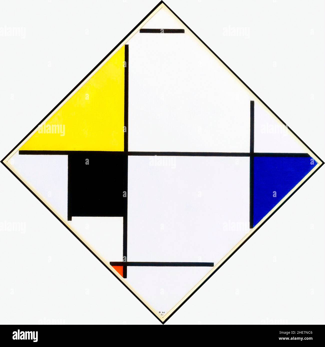 Rautenkomposition mit Gelb, Schwarz, Blau, Rot und Grau von Piet Mondrian (Mondriaan) (1872-1944), 1921 Stockfoto