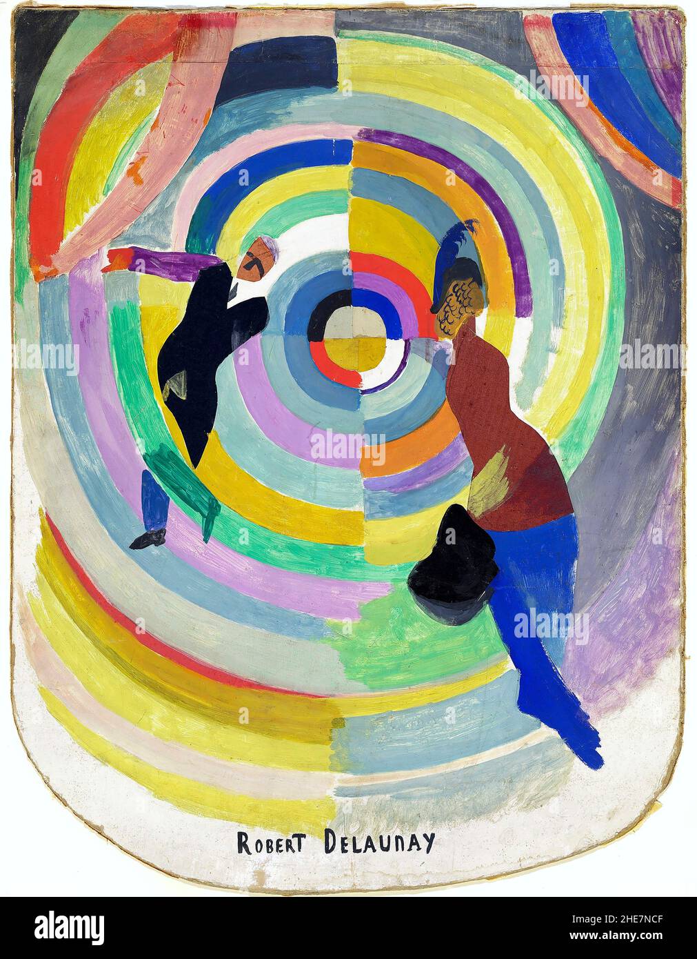 Politisches Drama des französischen Künstlers Robert Delaunay (1885-1941), Öl und Collage auf Karton, 1914 Stockfoto