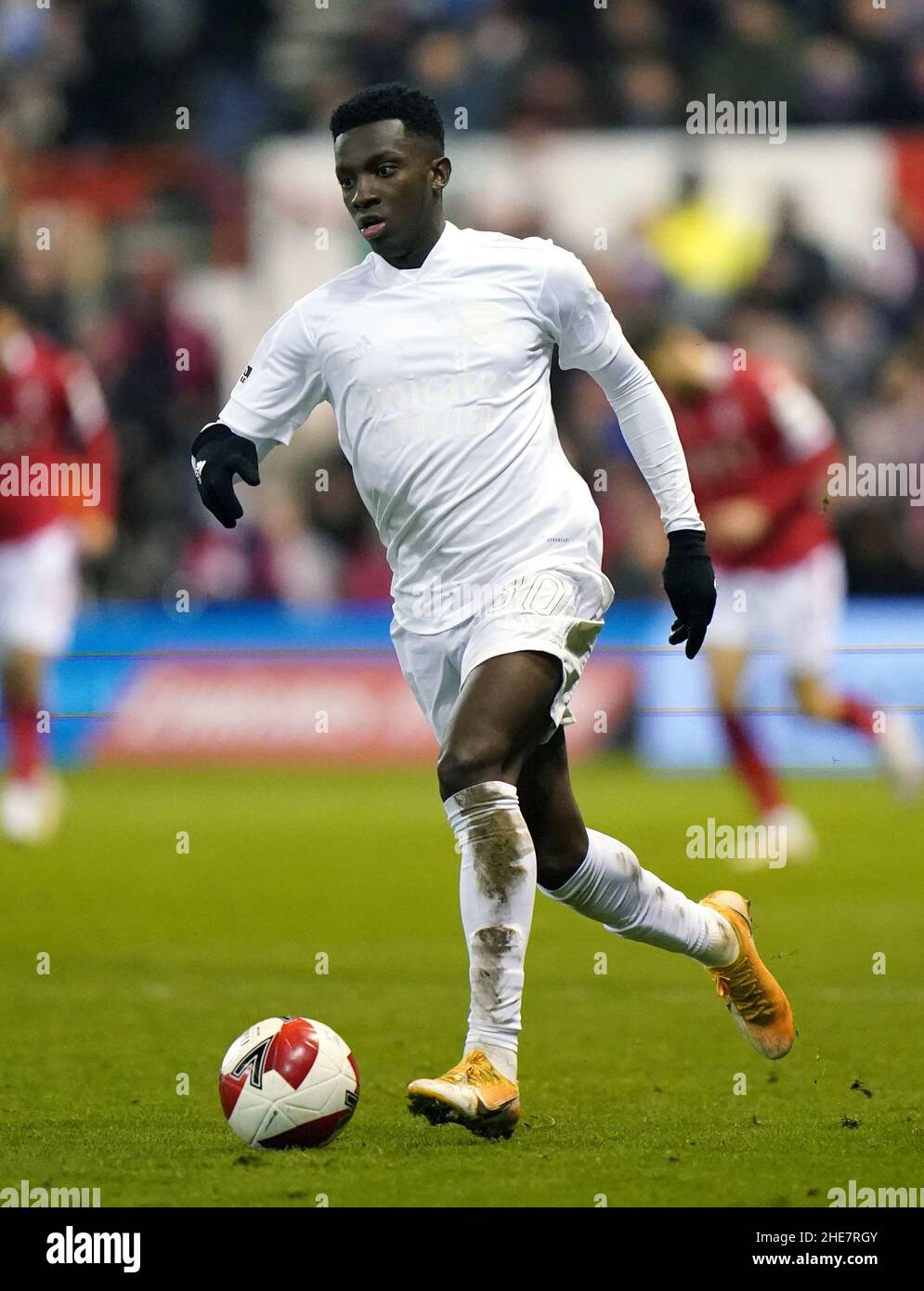 Eddie Nketiah von Arsenal beim dritten Spiel des Emirates FA Cup im City Ground, Nottingham. Bilddatum: Sonntag, 9. Januar 2022. Stockfoto