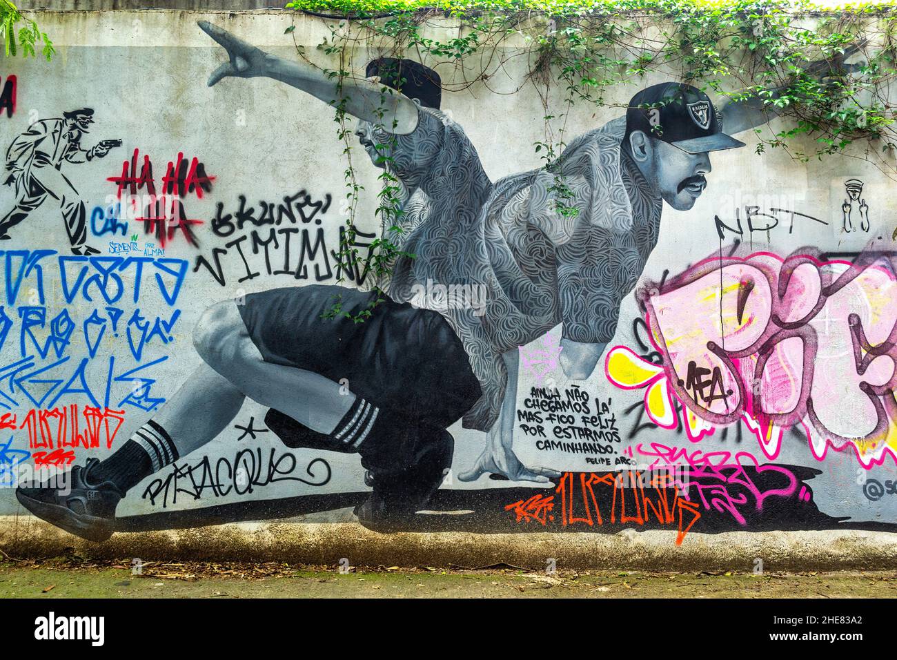 Die Batman Alley. Die 'Beco de Batman' ist ein berühmter Ort und eine wichtige Touristenattraktion in der Stadt. jan. 9, 2022 Stockfoto