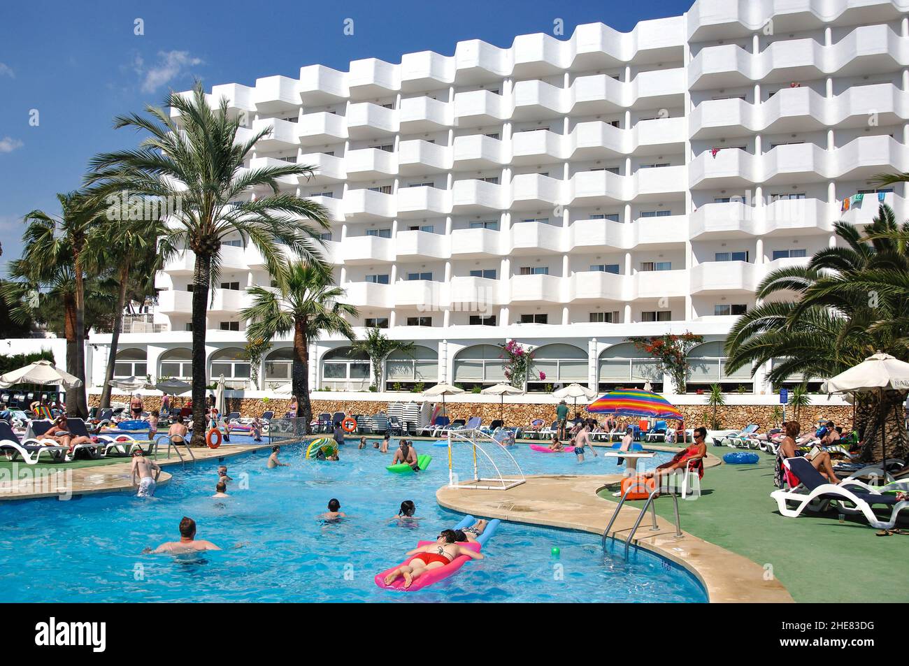 Schwimmbad, Marina Corfu / Skopios Hotel, Cala Egos, Cala d’Or, Santanyi Municipality, Mallorca (Mallorca), Balearen, Spanien Stockfoto