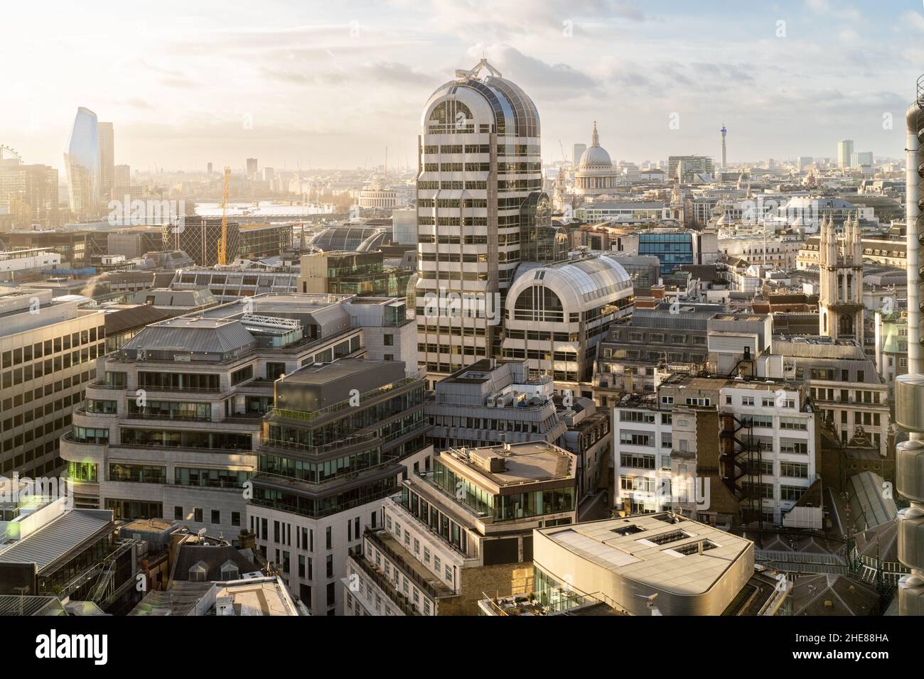 City of London aus dem Garten bei 120 Stockfoto