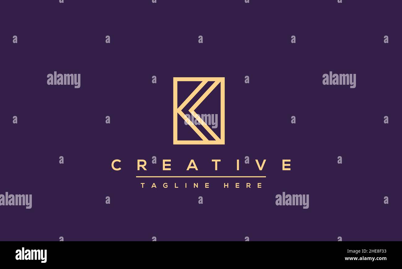 Abstraktes Monogramm Buchstabe K Logo Designkonzept. Minimalist k KK kreative Initial basierte Vektor-Symbol-Vorlage. Symbol Für Grafisches Alphabet Stock Vektor