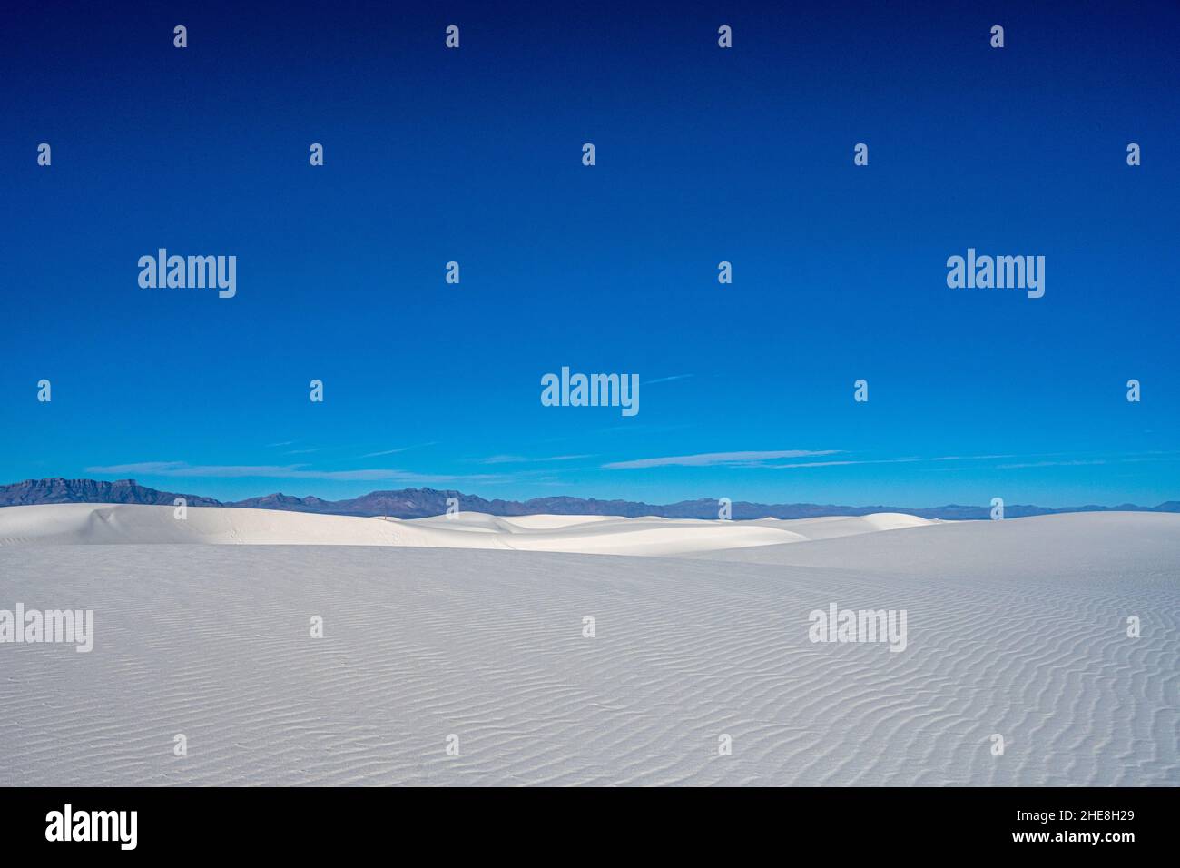 Entrüstet weiße Sanddünen im White Sands National Park Stockfoto