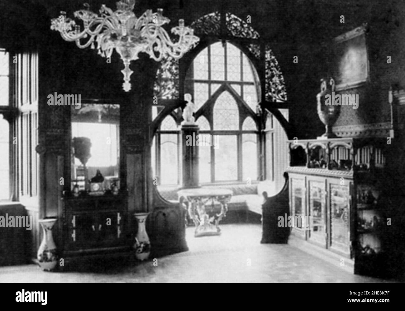 Salon der Prinzessinnen im Schloss Marienburg 1867. Stockfoto