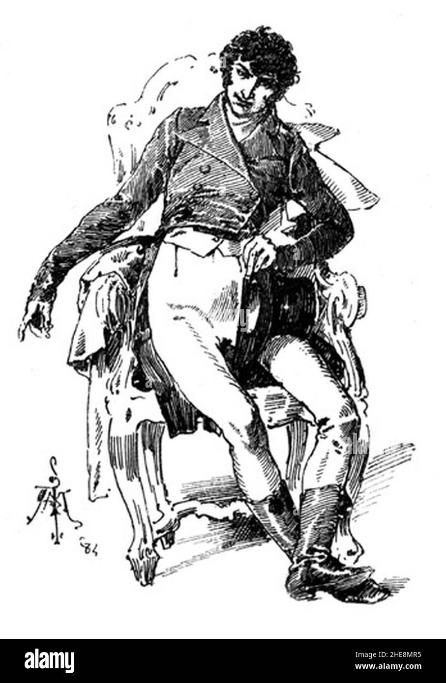 Salvador Monsalud. Ilustración de ''La segunda casaca'' de Galdós. Stockfoto