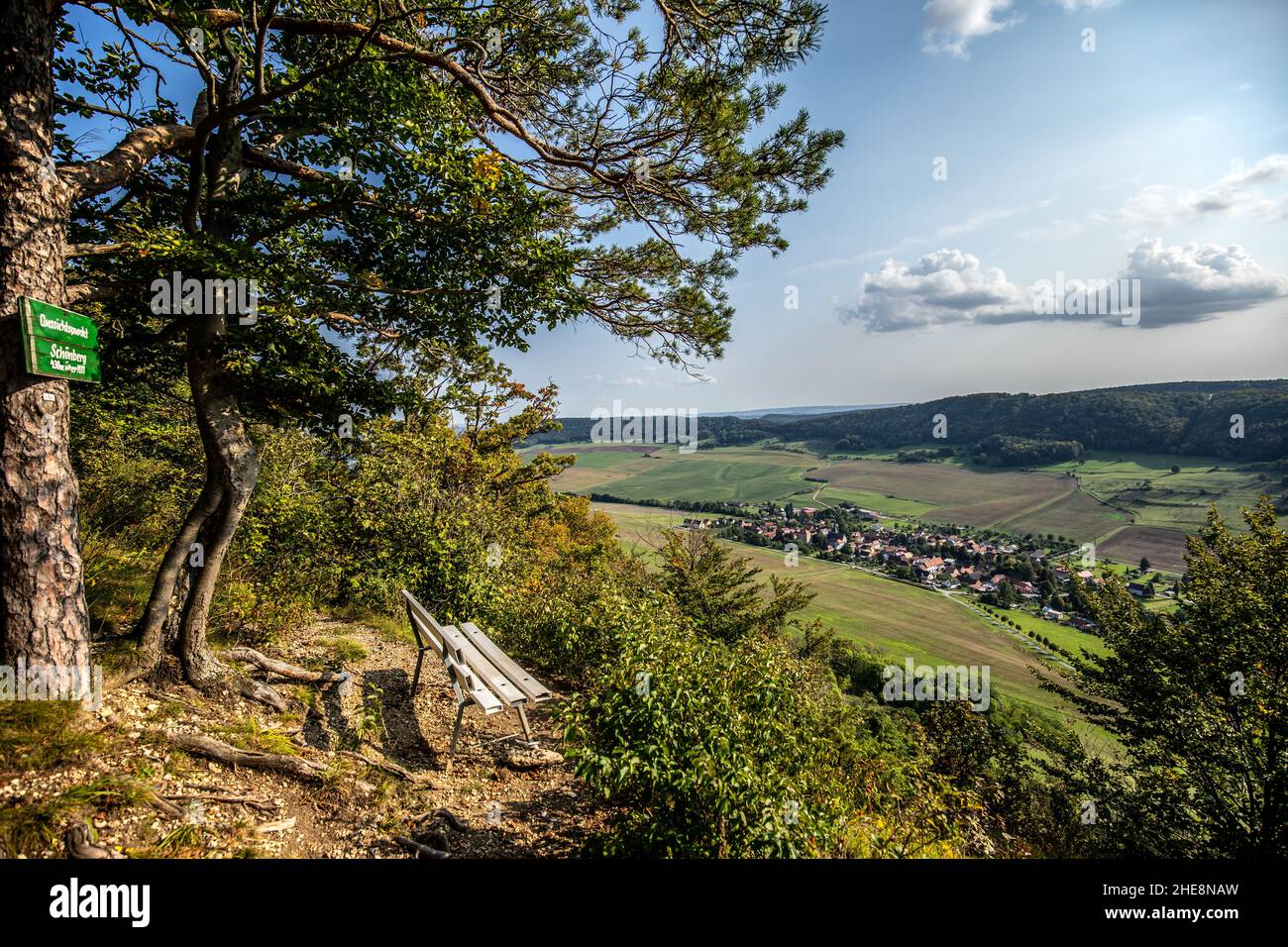 Aussichtspunkt Schönberg Bei Reinstädt Im Saale-Holzland-Kreis, Thüringen, Deutschland, Europa Stockfoto