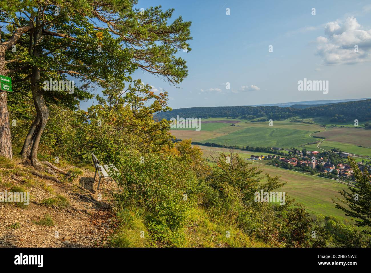 Aussichtspunkt Schönberg Bei Reinstädt Im Saale-Holzland-Kreis, Thüringen, Deutschland, Europa Stockfoto