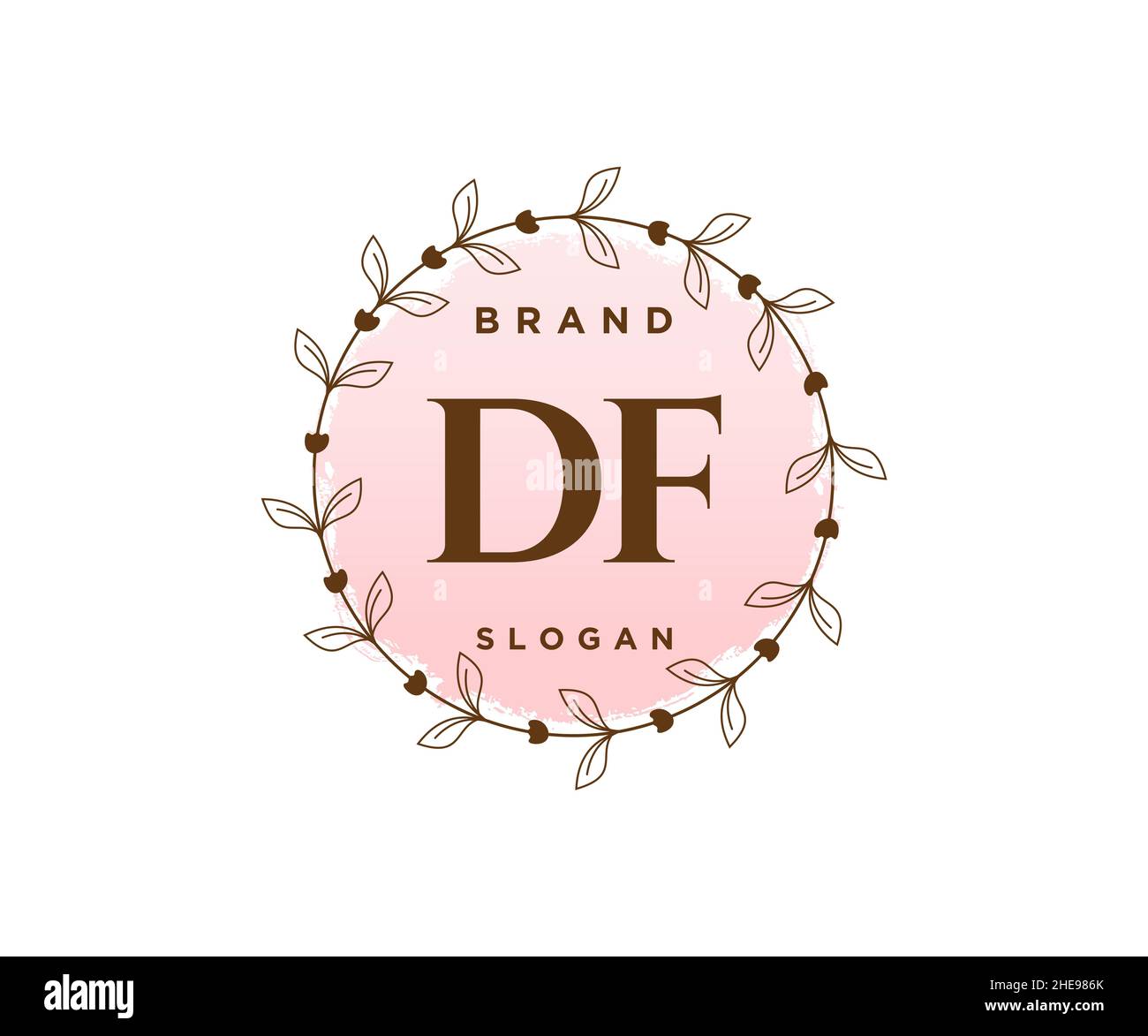 Feminines DF-Logo. Verwendbar für Natur, Salon, Spa, Kosmetik und Beauty Logos. Flaches Vektor-Logo-Design-Template-Element. Stock Vektor