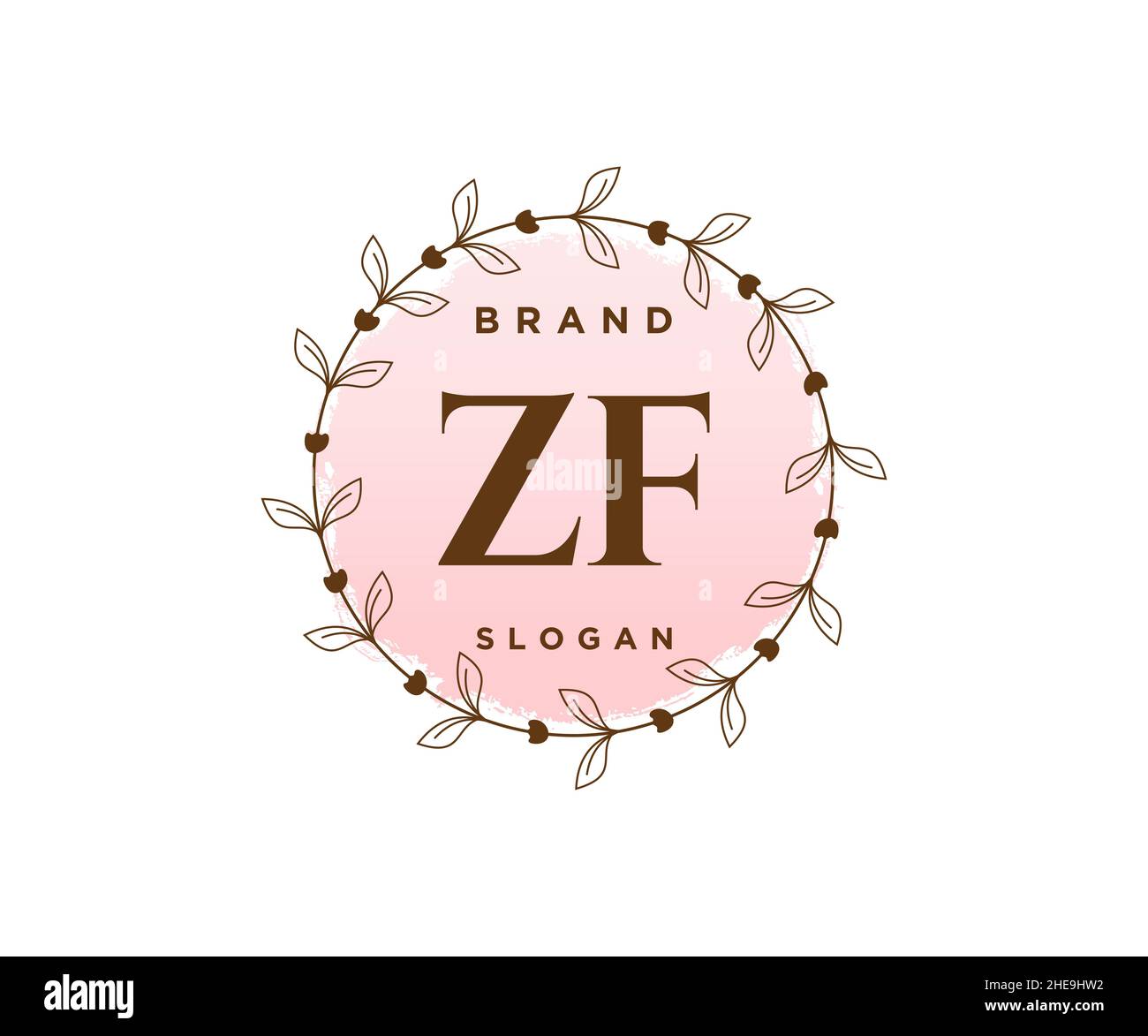 ZF feminines Logo. Verwendbar für Natur, Salon, Spa, Kosmetik und Beauty Logos. Flaches Vektor-Logo-Design-Template-Element. Stock Vektor