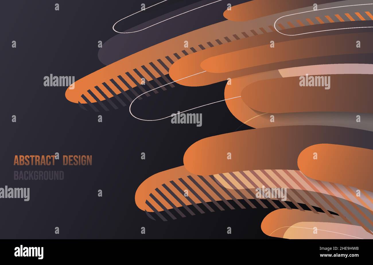 Abstrakt geometrische Streifen Linie Patter Design Kunstwerk dekorativen Stil. Überlappung mit abgerundeten Form gekrümmten Linien Hintergrund. Stock Vektor