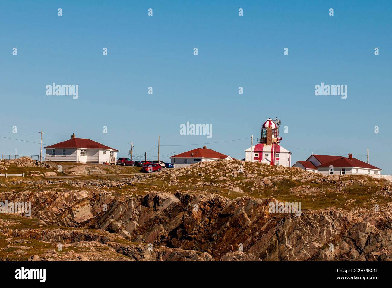 Historisches Cape Bonavista Lighthouse Provincial Historic Site, Bonavista Peninsula, Neufundland, Kanada. Stockfoto