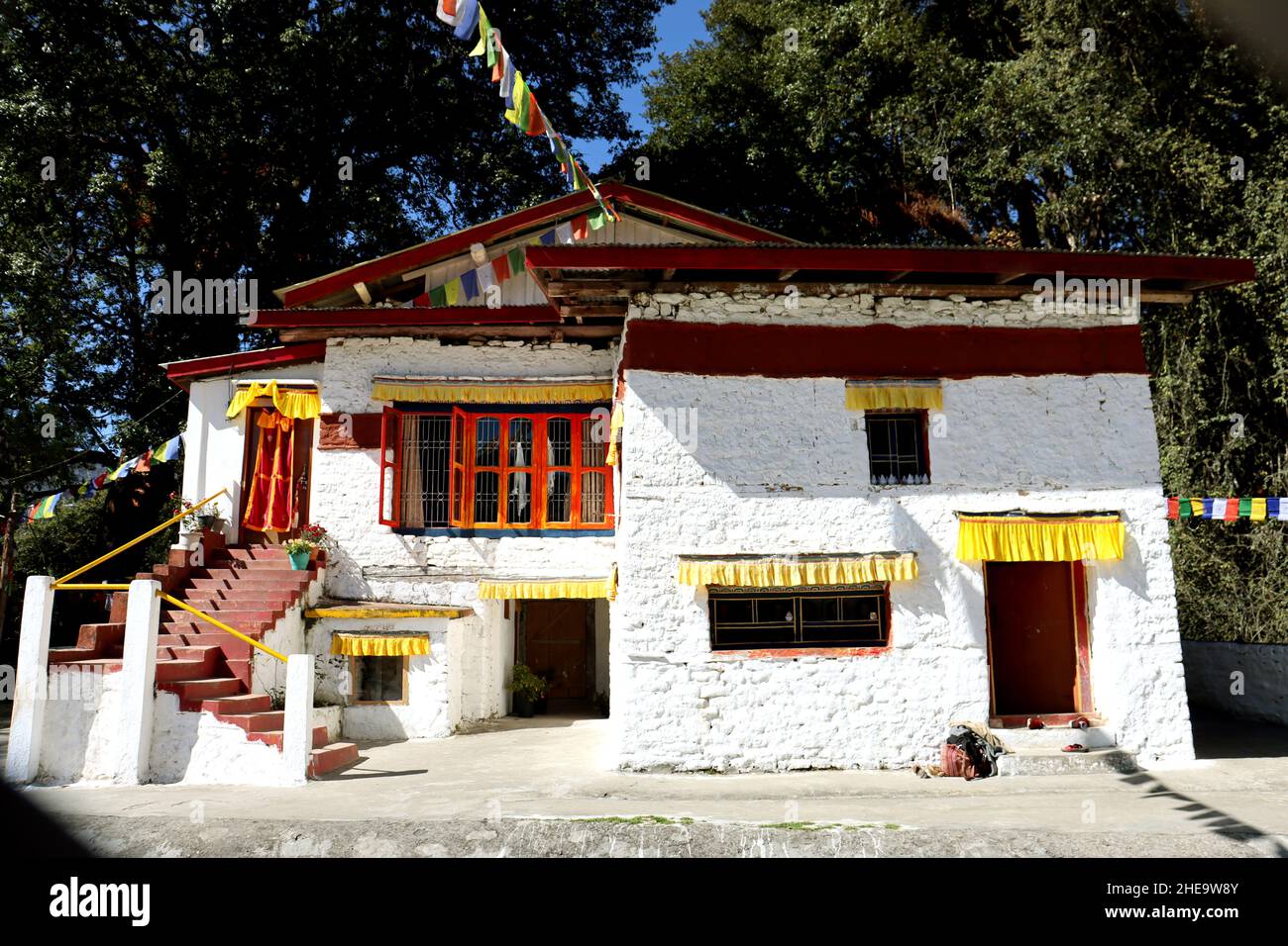 Ugienling-Tempel, Geburtsort des Dalai Lama 6th, Touristenattraktion des buddhismus in Tawang, Arunachal pradesh, Indien, Buddhismus-Kultur Stockfoto