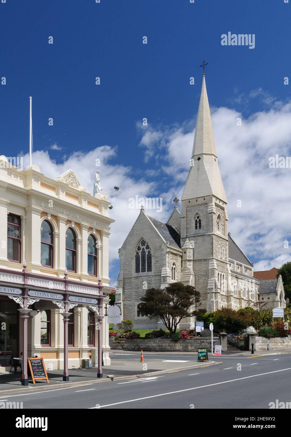 St. Luke's Church im historischen viktorianischen Viertel von Oamaru, Neuseeland Stockfoto
