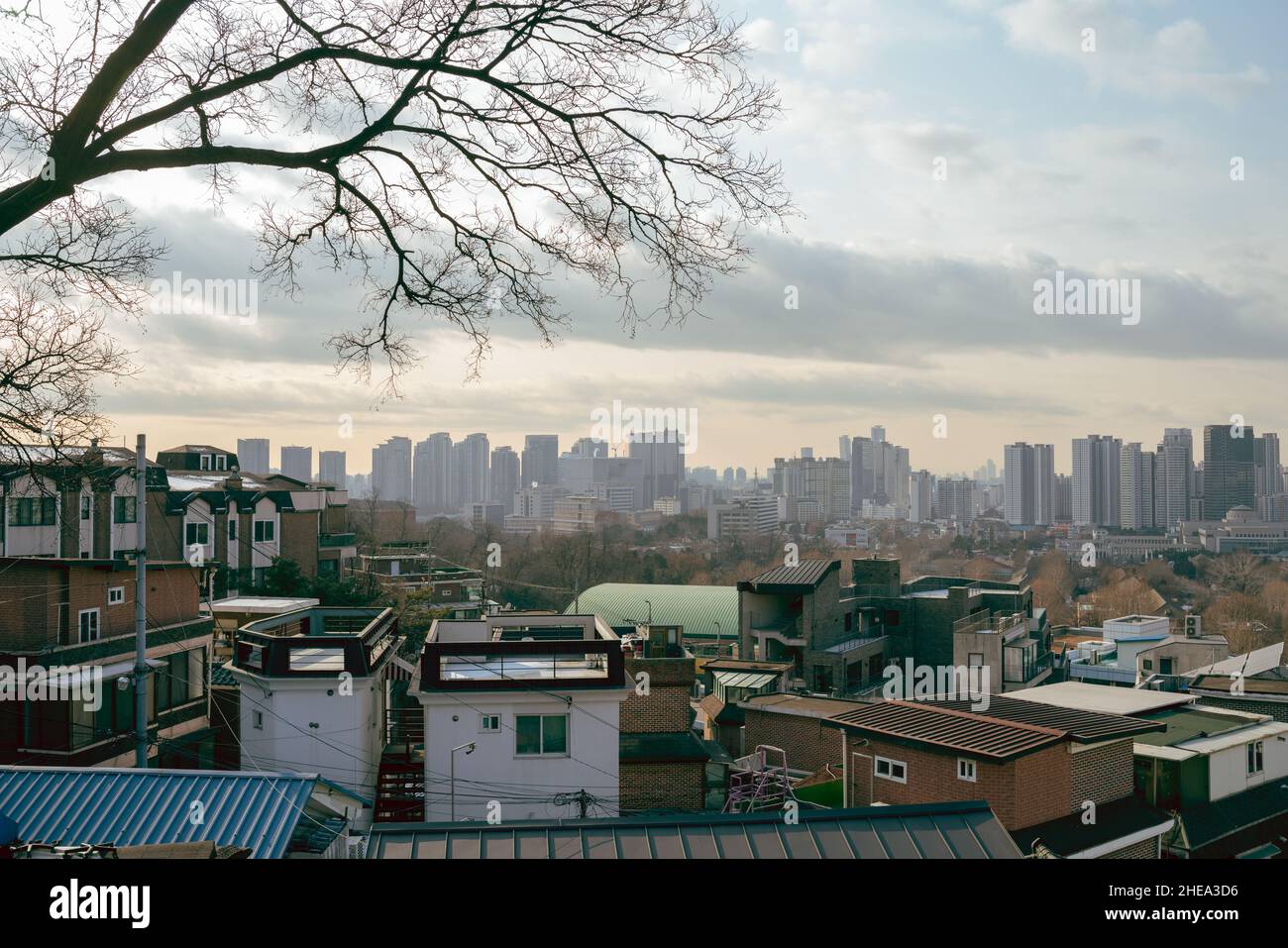 Itaewon Straße Panoramablick in Seoul, Korea Stockfoto