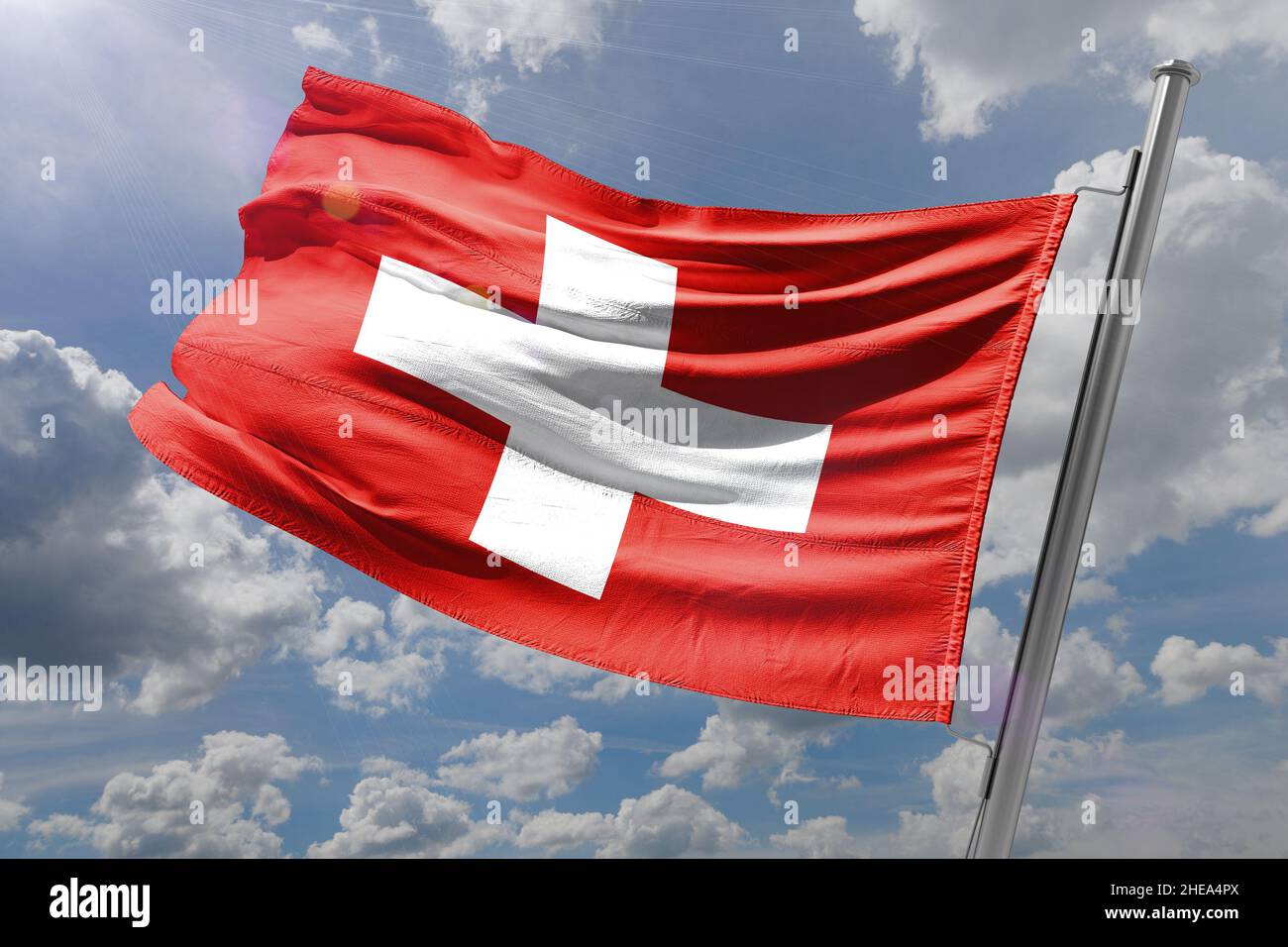 Die Flagge von Switzerland 1841 Stockfoto