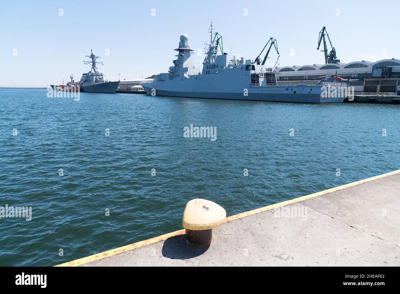 Der Italiener Antonio Marceglia F 597 a Fregatte der Carlo Bergamini-Klasse im Hafen von Gdynia, Polen. Juni 5th 2021 © Wojciech Strozyk / Alamy Stockfoto Stockfoto