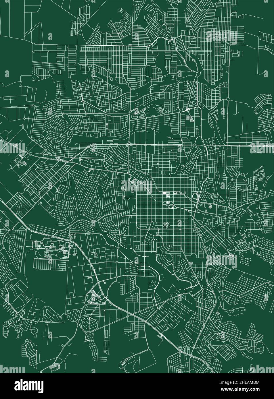 Londrina Stadt Brasilien Gemeinde Vektorkarte. Grüne Straßenkarte, Gemeindegebiet, weiße Linien. Städtisches Skyline-Panorama für den Tourismus. Stock Vektor