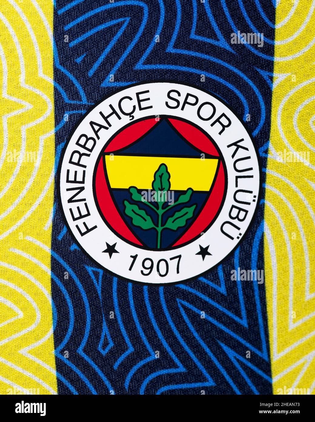 Nahaufnahme des Fenerbahçe S.K-Kits Stockfoto