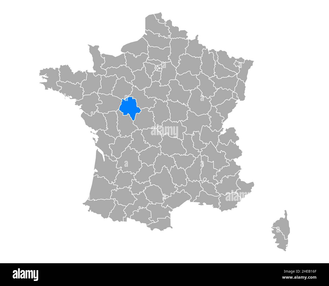 Karte von Indre-et-Loire in Frankreich Stockfoto