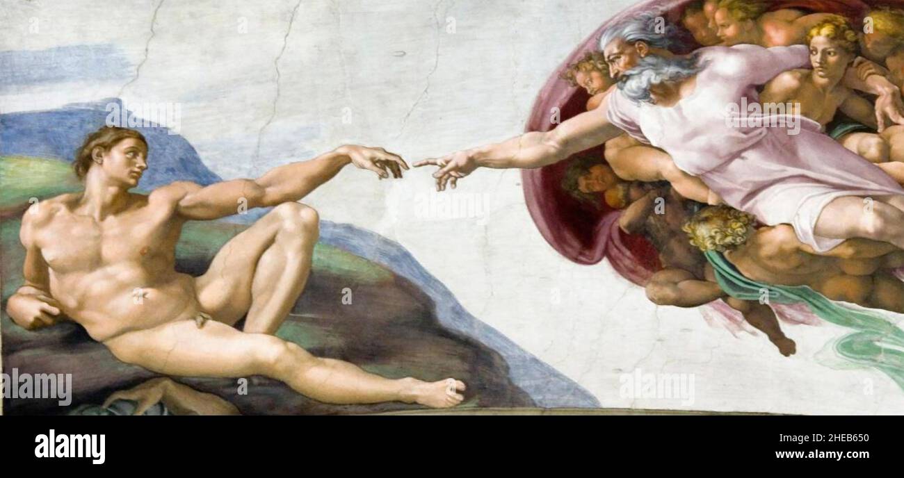 SIXTINISCHE KAPELLE die Schöpfung von Michelangelo Stockfoto