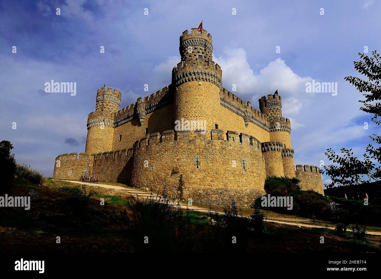 Neues Schloss von Manzanares El Real, Madrid. Stockfoto