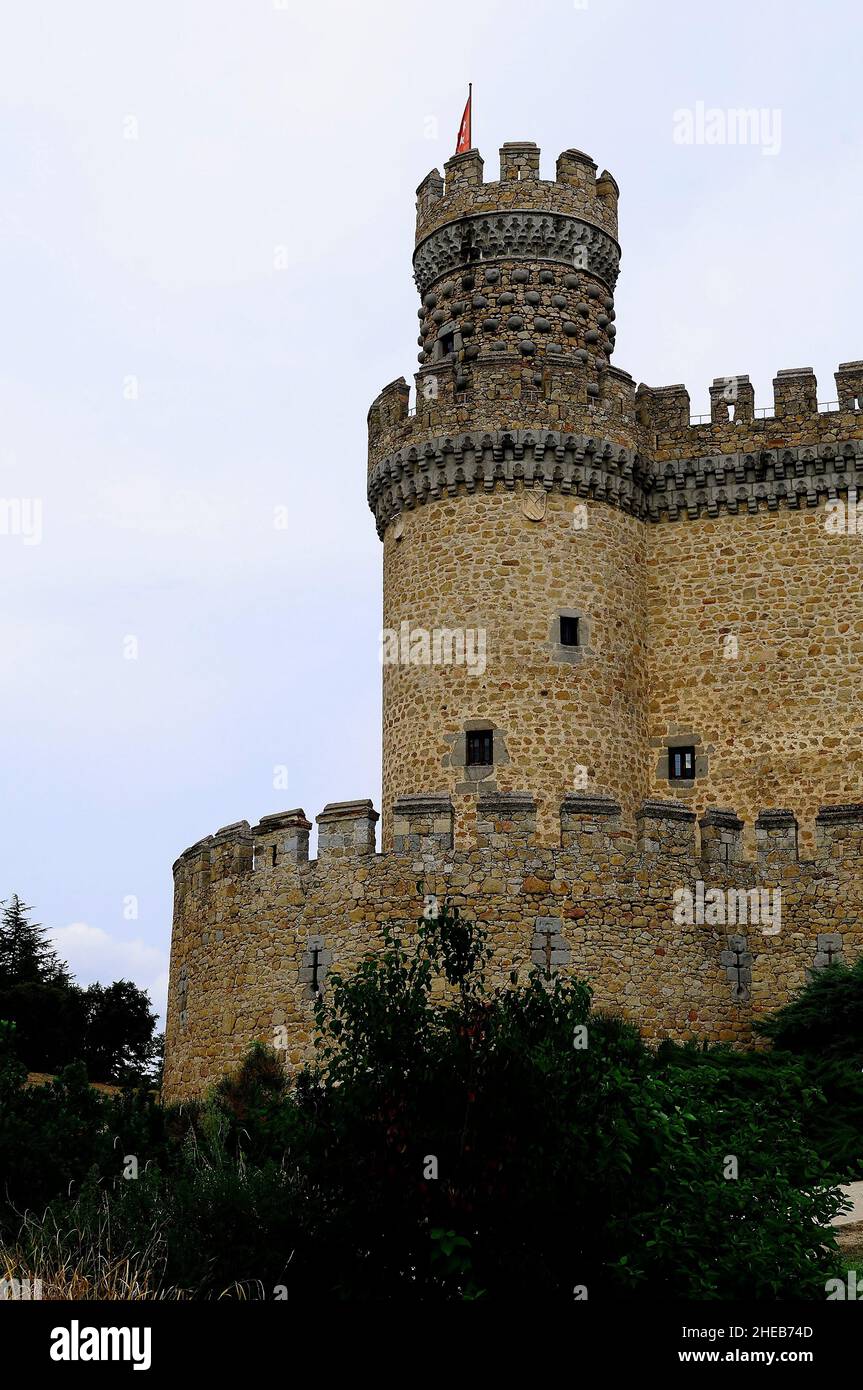 Neues Schloss von Manzanares El Real, Madrid. Stockfoto