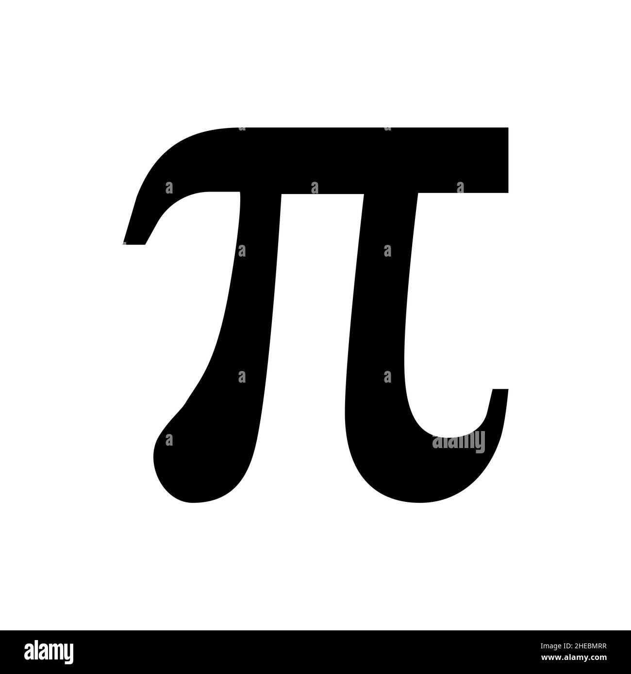 Pi Buchstabe Zeichen einfacher schwarzer Vektor isoliert auf weißem Hintergrund. Pi-Symbol. Stock Vektor