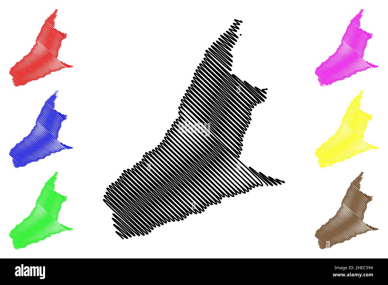 Ukhrul Bezirk (Manipur Staat, Republik Indien) Karte Vektor Illustration, Scribble Skizze Ukhrul Karte Stock Vektor