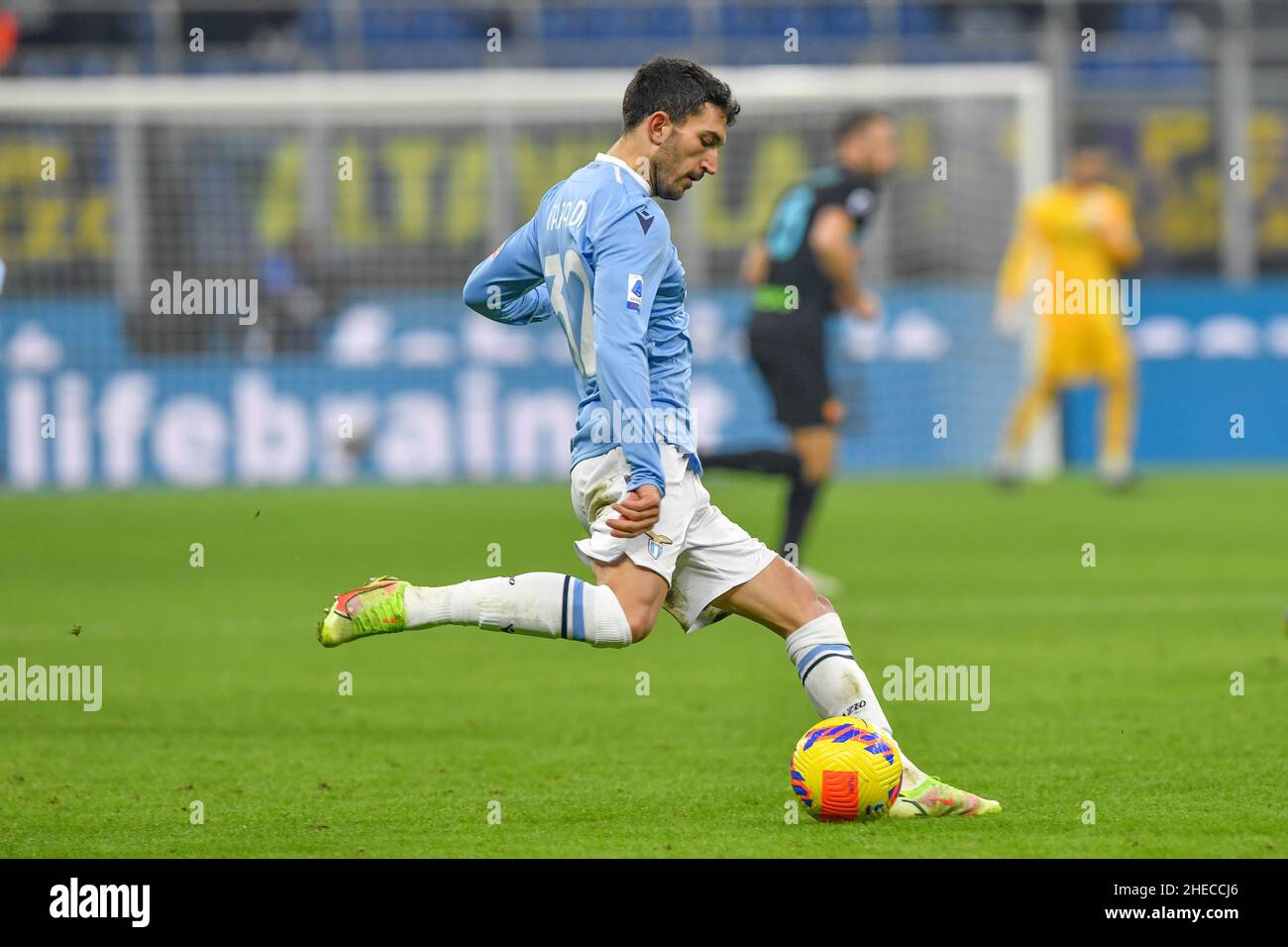 Mailand, Italien. 09th Januar 2022. Danilo Cataldi (32) von Latium in der Serie Ein Spiel zwischen Inter und Latium bei Giuseppe Meazza in Mailand gesehen. (Foto: Gonzales Photo/Alamy Live News Stockfoto