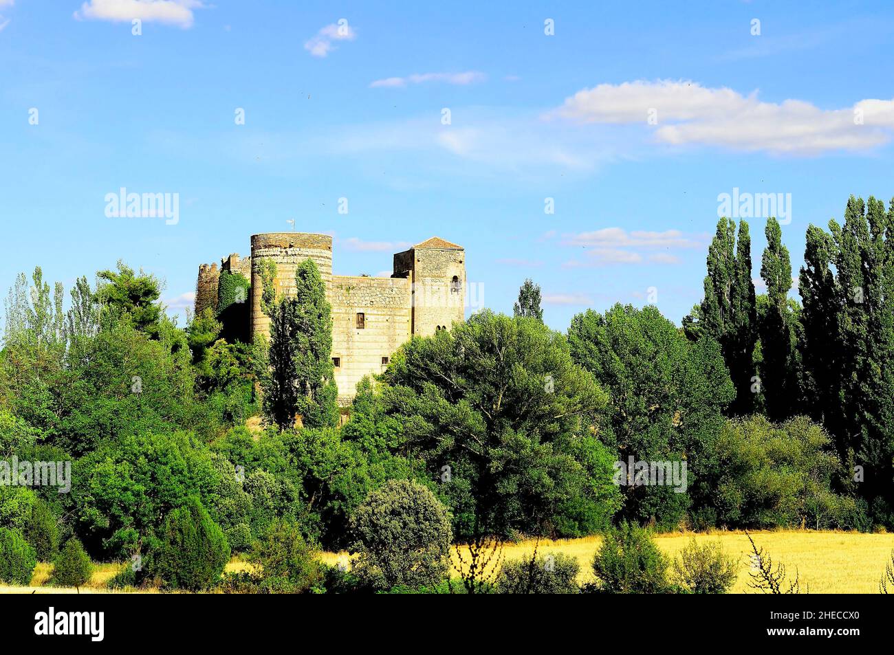 Schloss Castilnovo in Villafranca de Segovia. Stockfoto