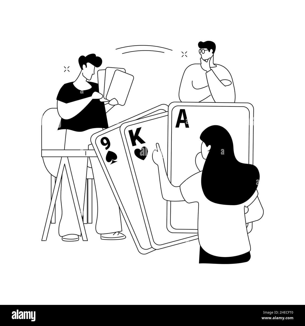 Play Cards abstraktes Konzept Vektor Illustration. Stock Vektor