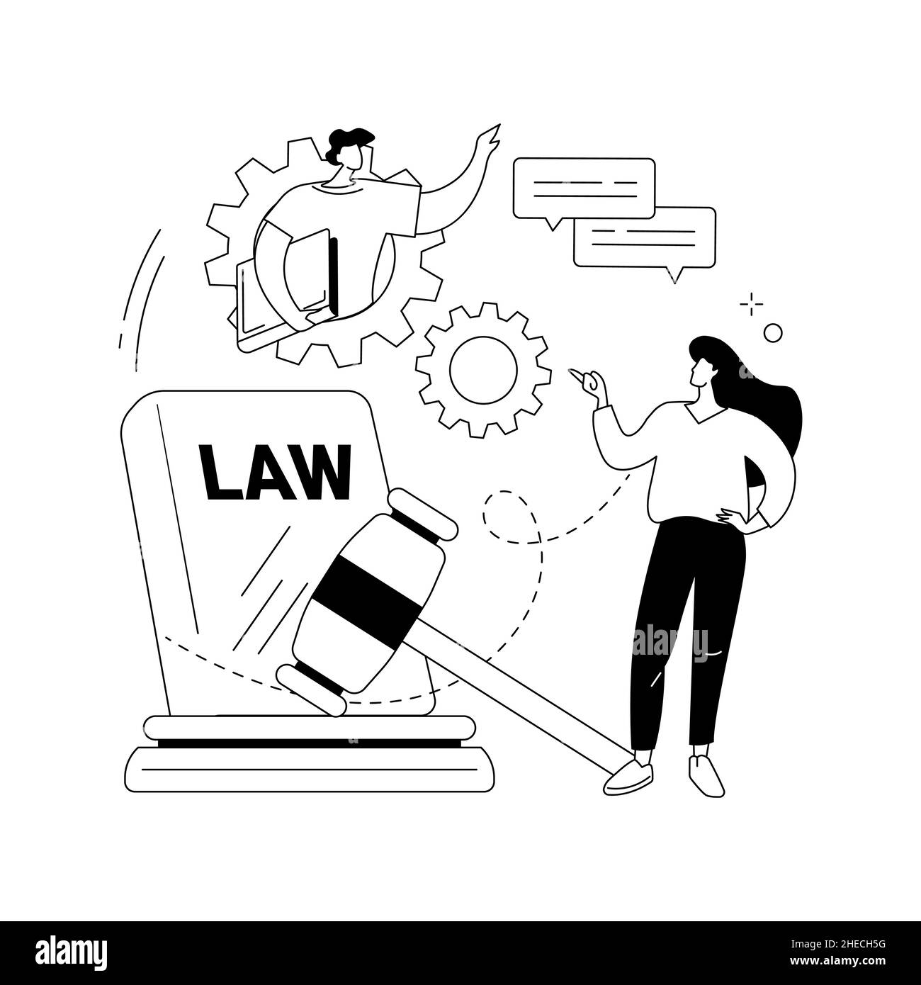 Rechtsstreitigkeiten unterstützen abstrakte Konzept Vektor Illustration. Stock Vektor