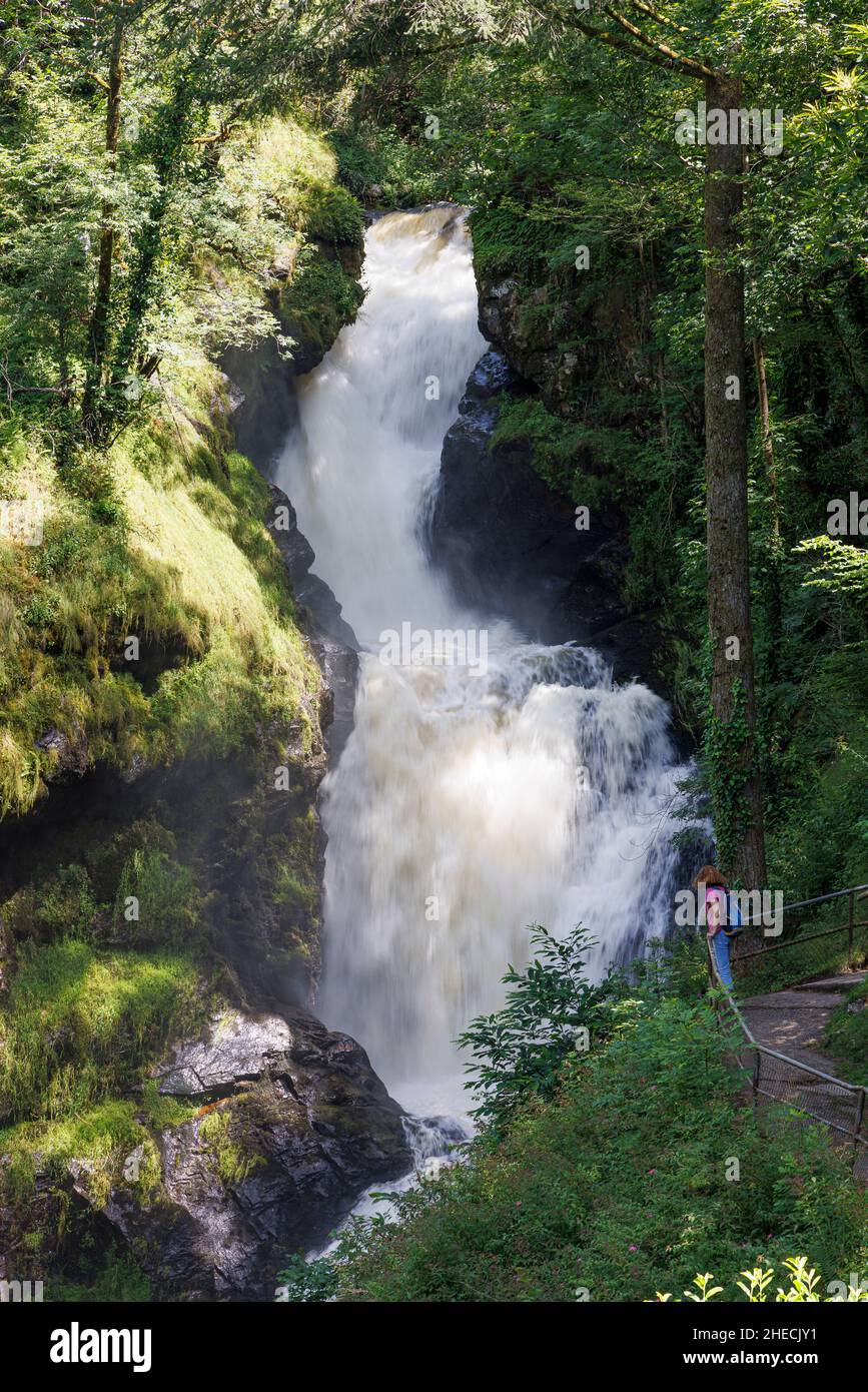 Frankreich, Correze, Gimel les Cascades, Wasserfall Le Grand Saut Stockfoto