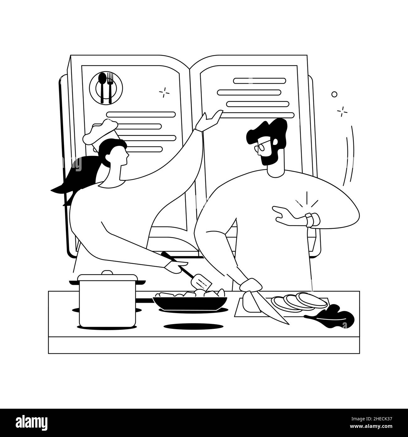 Quarantäne Kochen abstrakte Konzept Vektor-Illustration. Stock Vektor