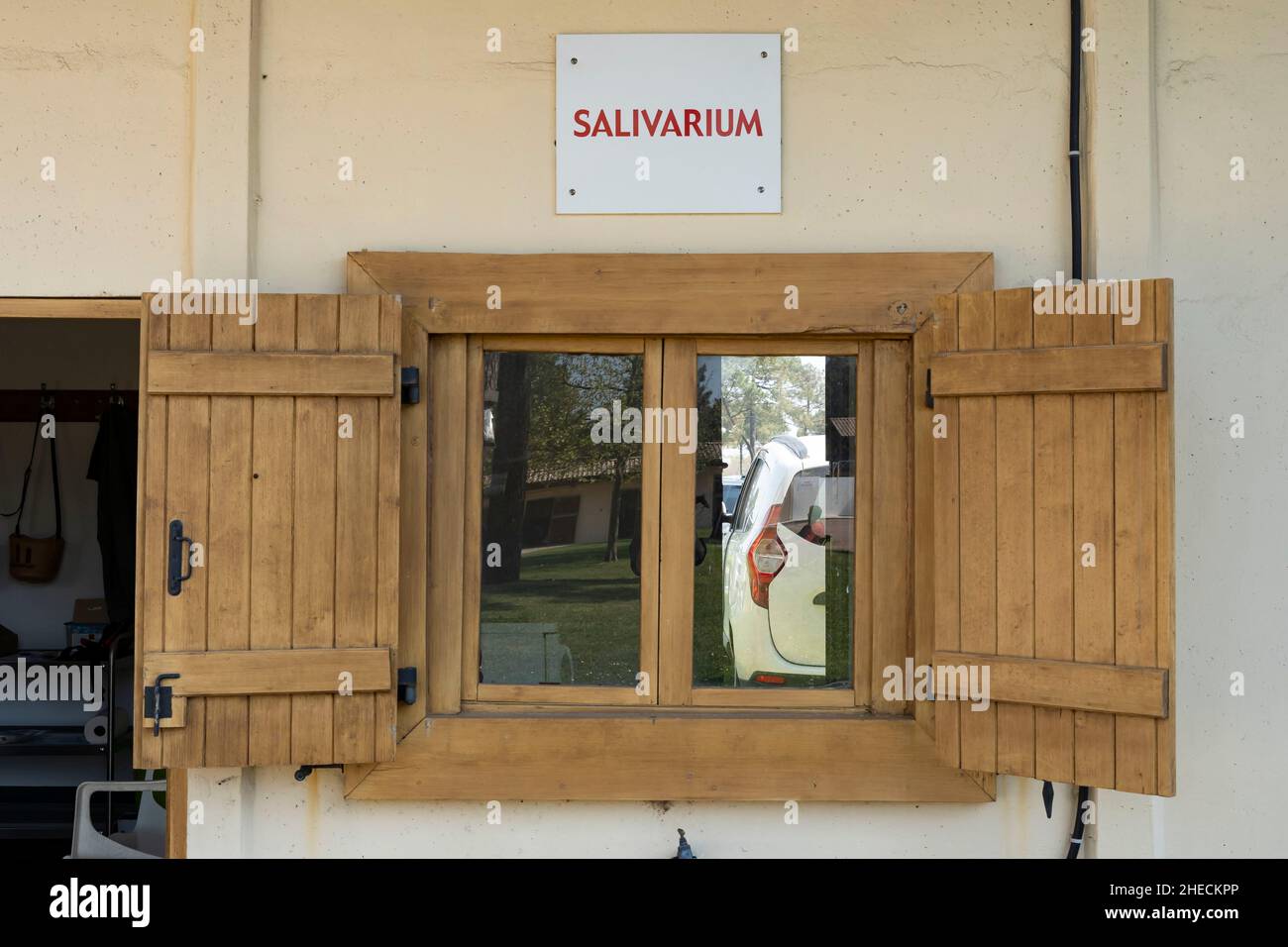 Frankreich, Gironde, Bassin d'Arcachon, La Teste-de-Buch, La Teste-de-Buch Hippodrome, Pferderennen Stockfoto
