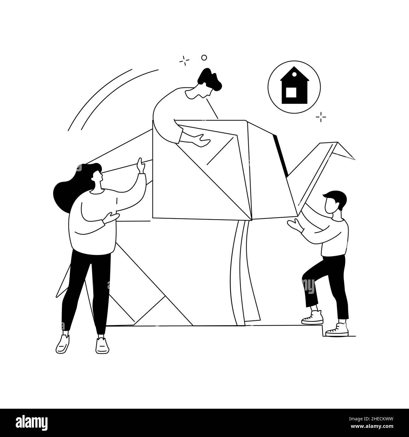 Origami abstrakte Konzept Vektor Illustration. Stock Vektor