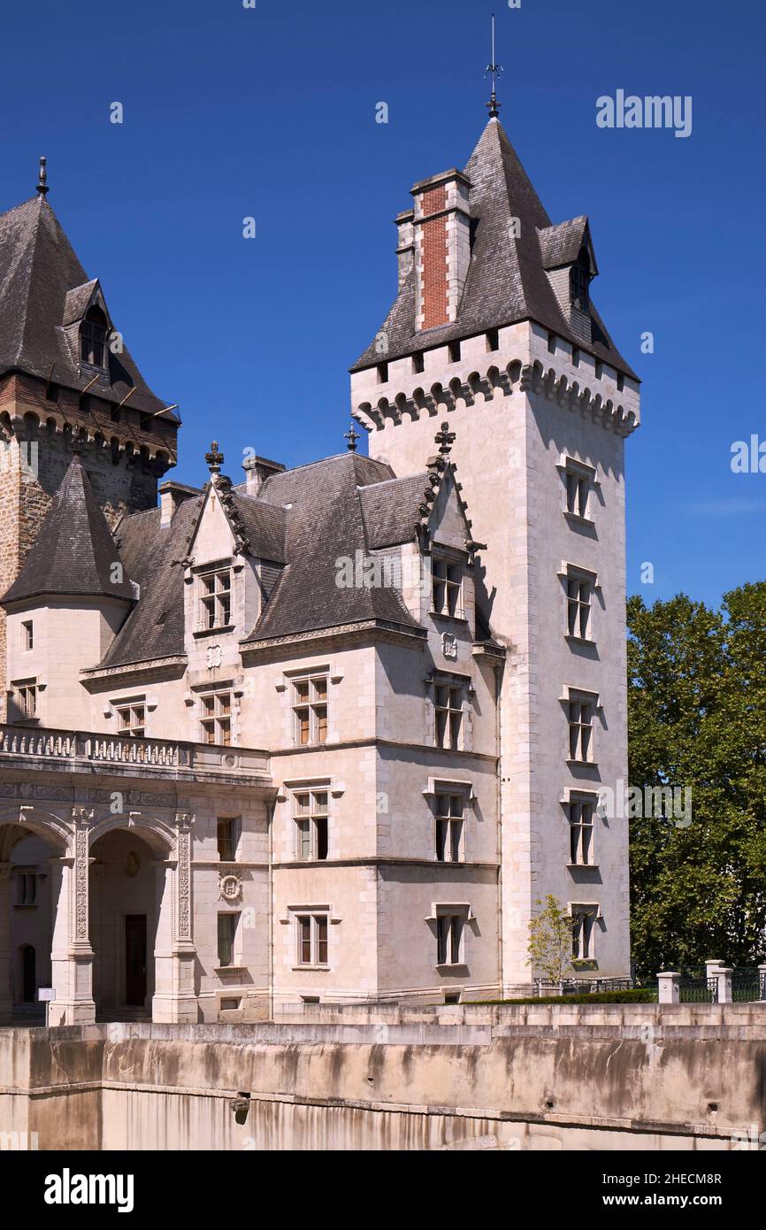 Frankreich, Pyrenäen Atlantiques, Bearn, Pau, die Burg sukzessive Festung der Viscofen von B?arn, befestigte Burg von Febus, Wiege des Königs Heinrich IV. Und königliche Residenz während der Renaissance Stockfoto