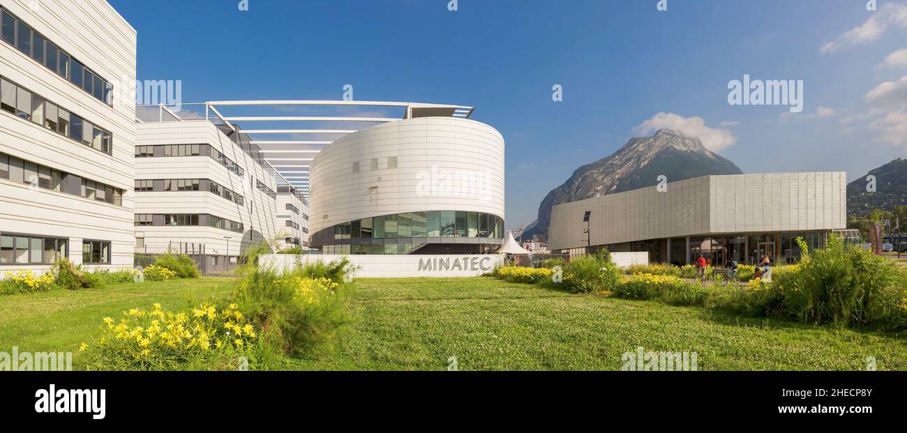 Frankreich, Isere, Grenoble, CEA, wissenschaftliche Halbinsel, Minatec, europäisches Forschungszentrum für Mikro- und Nanotechnologie-Innovation Stockfoto