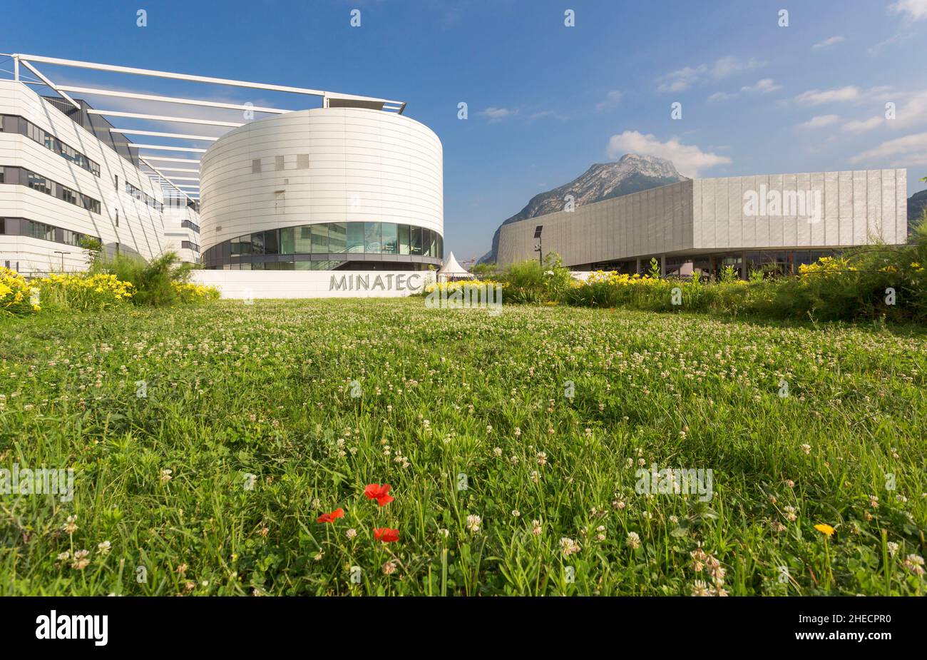 Frankreich, Isere, Grenoble, CEA, wissenschaftliche Halbinsel, Minatec, europäisches Forschungszentrum für Mikro- und Nanotechnologie-Innovation Stockfoto