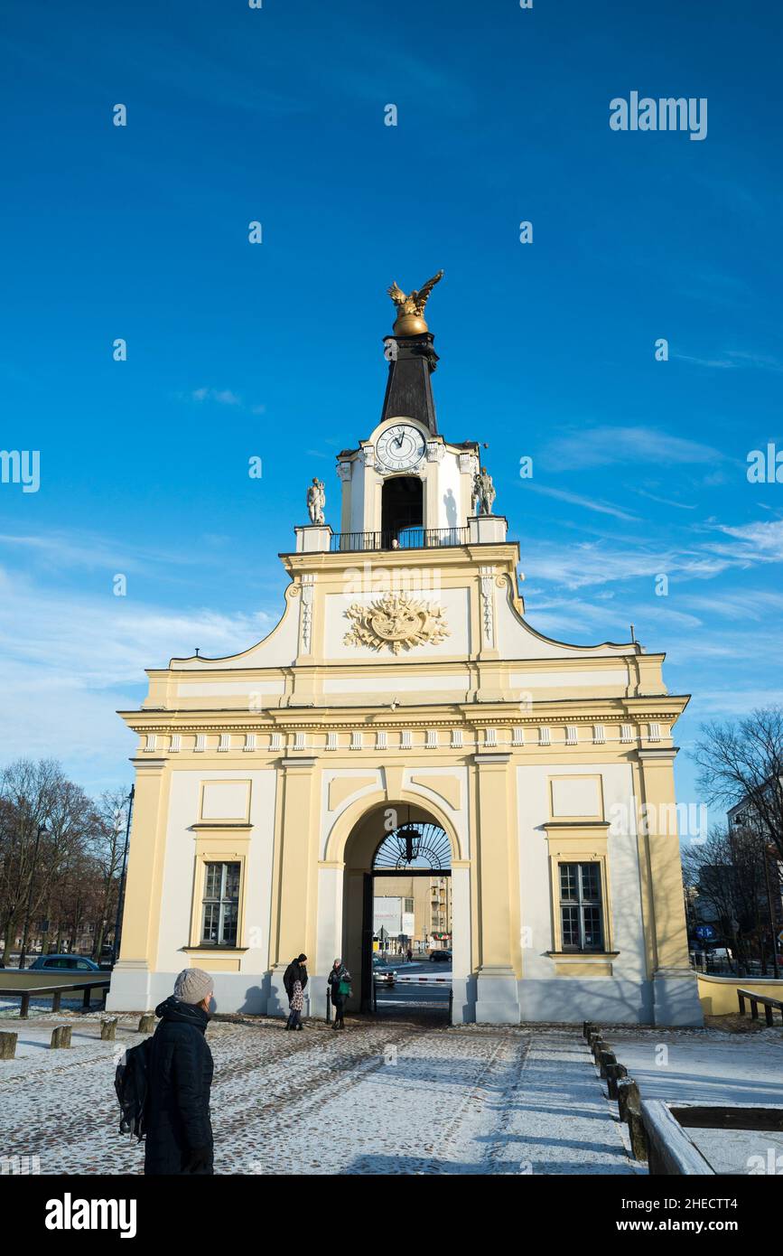 Das Haupttor des Branicki-Palastes in Białystok, der Wojewodschaft Podlaskie, Polen Stockfoto