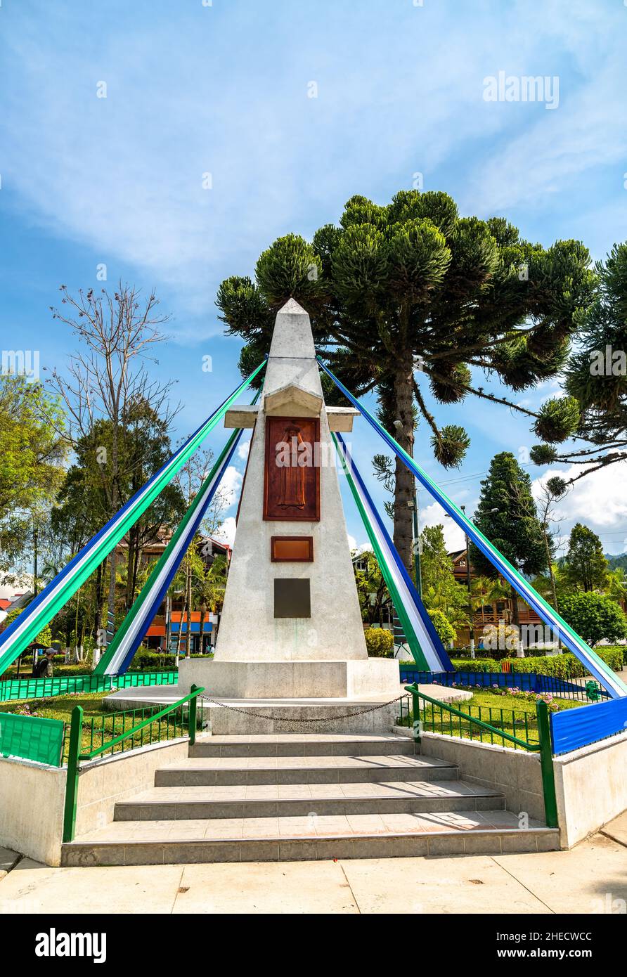 Zentraler Platz von Oxapampa in Peru Stockfoto