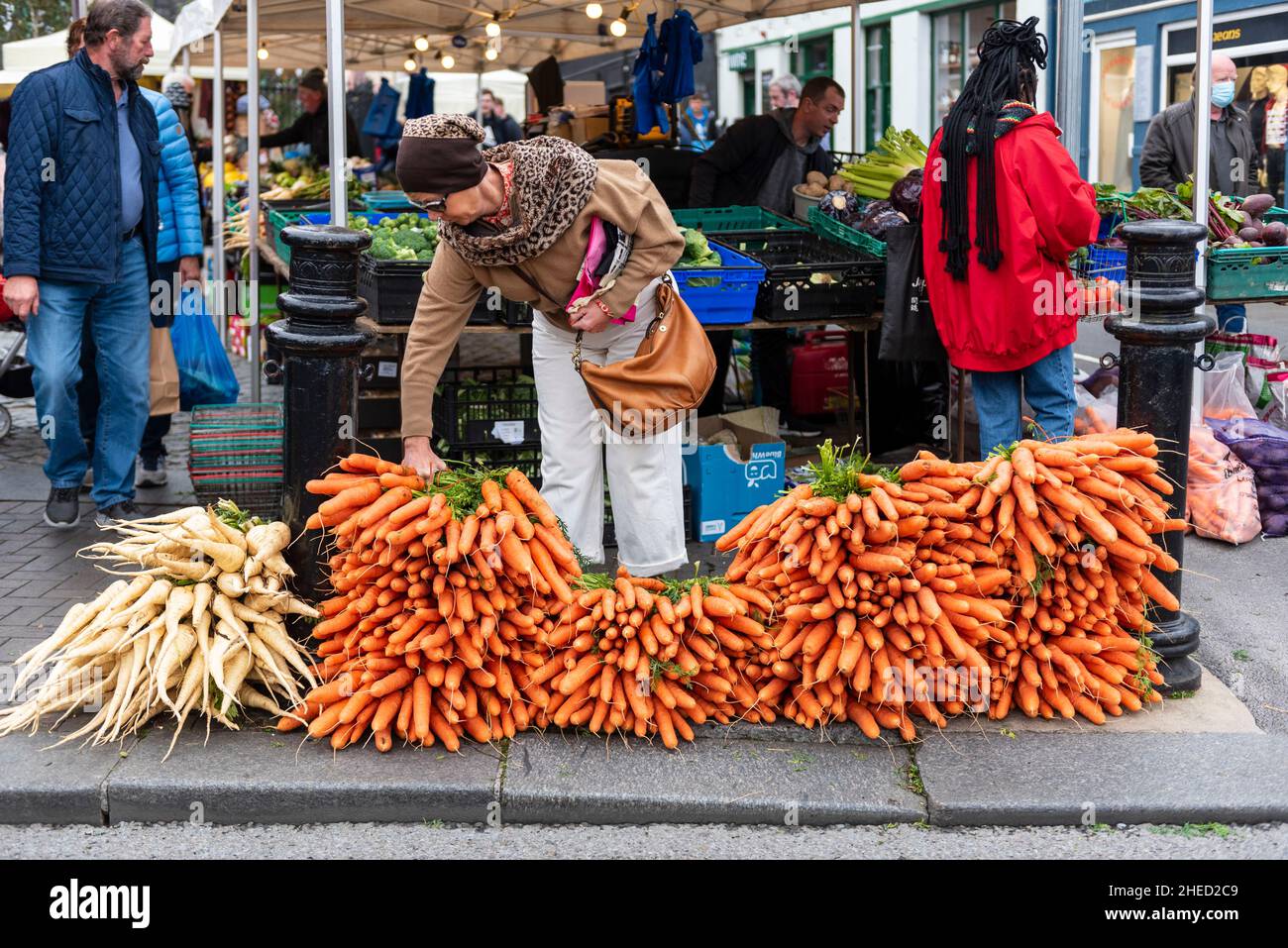 Irland, County Galway, Connemara, Galway, Galway Market, Bio-Produkte Stockfoto