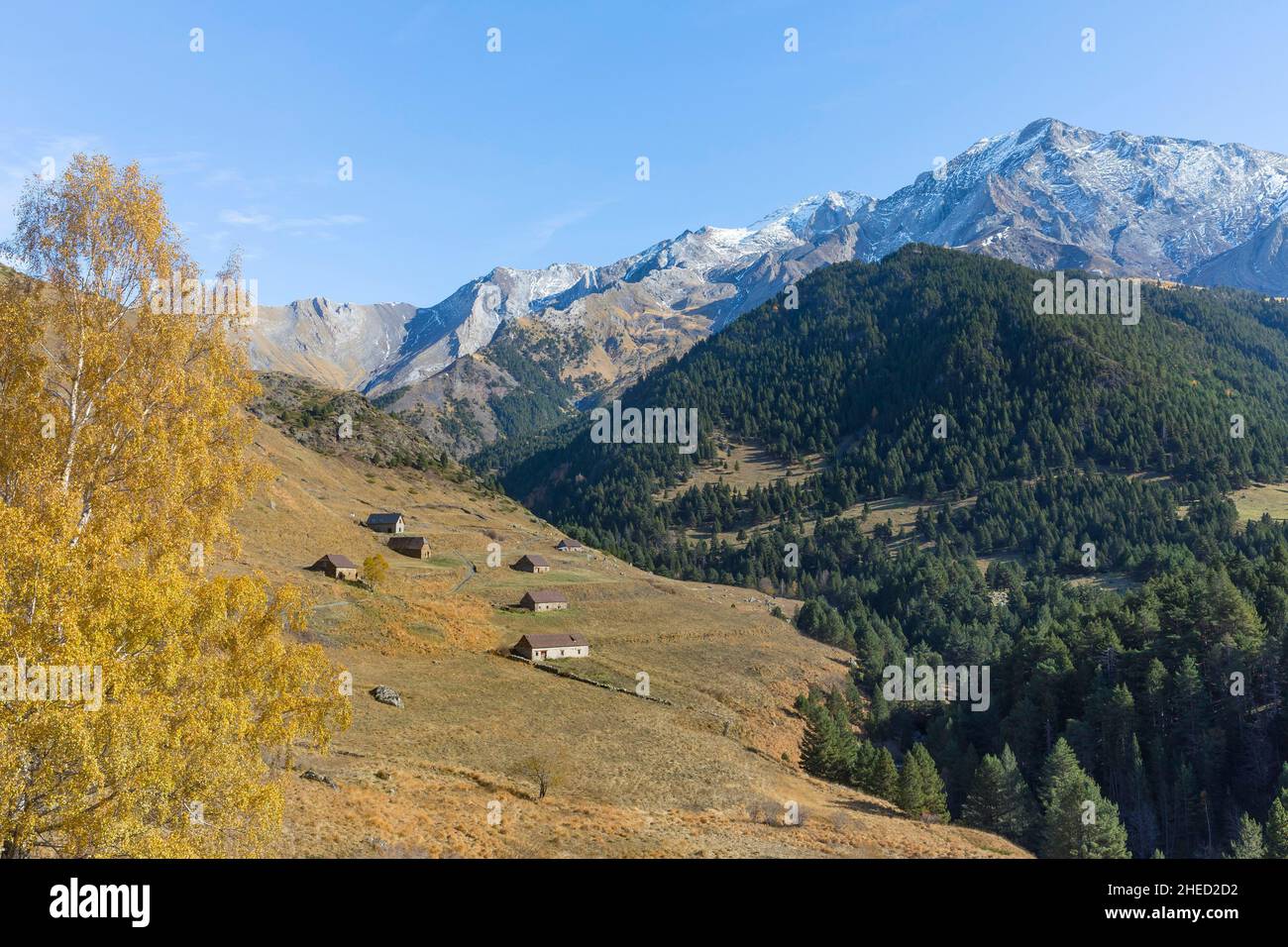 Spanien, Gistain, Sobrabe comarque, Provinz Huesca, Autonome Gemeinschaft Aragon, Posets Peak Stockfoto