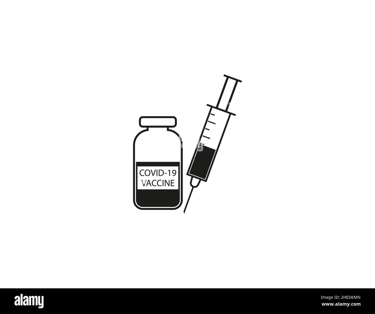 Coronavirus, Impfstoff, Covid-Symbol. Vektorgrafik. Flaches Design. Stock Vektor