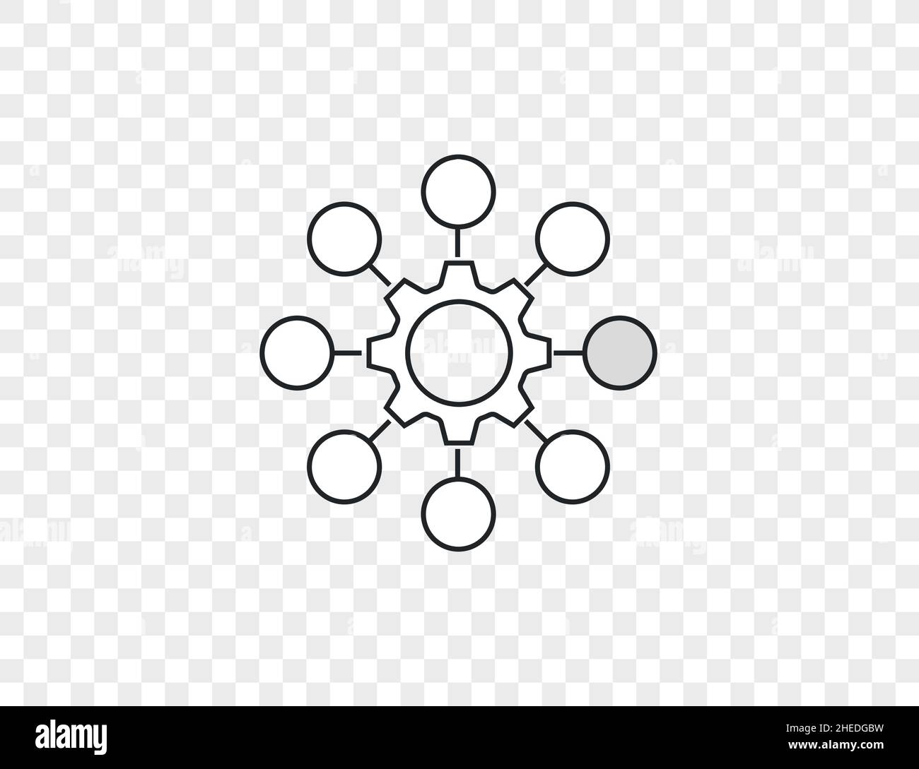 Symbol für Workflow, Automatisierung, Verarbeitung. Vektorgrafik. Flaches Design. Stock Vektor