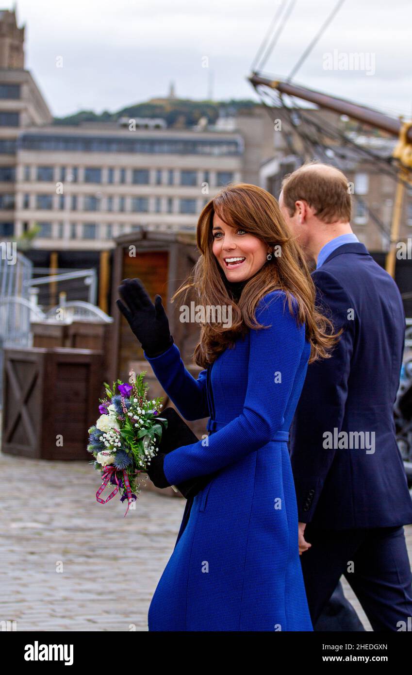 Das Königspaar Prinz William und Kate Middleton stattete am 23rd. November 2015 ihren ersten offiziellen Besuch in Dundee ab, um das RRS Discovery-Schiff, Großbritannien, zu sehen Stockfoto