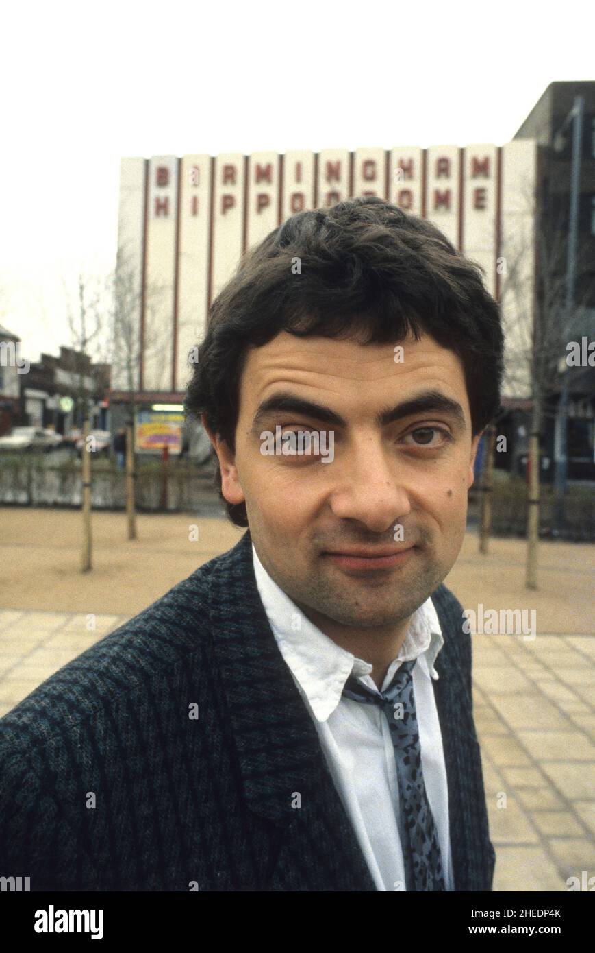 Komiker Rowan Atkinson in Birmingham 16. Februar 1986 Stockfoto