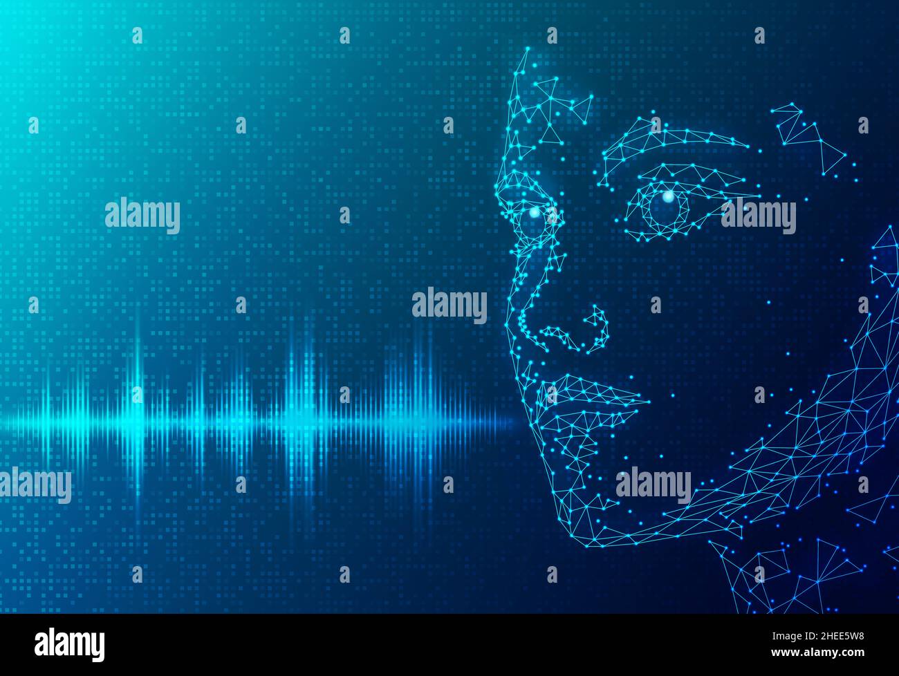 Conversational AI Concept - Natural Language Processing - NLP - Computational Linguistics Concept - KI-basierter virtueller Assistent Voice as a S generieren Stockfoto